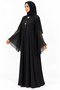 Abaya with Bell Sleeves and Pleats |   Pleated Bell Sleeve Abaya - 3
