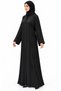 Abaya with Matching Front Edges |   Tonal Front Trim Abaya - 3