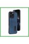 iPhone 16 Pro Max Compatible Case Sara Leather Case with Business Card Holder - Navy Blue Bezoss