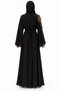 Abaya with Floral Embellishments on the Shoulders |   Floral Shoulder Belted Abaya - 4