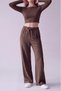 Women's Elastic Waist Wide Leg Knitwear Trousers - 3