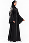 Abaya with Shoulder and Belt Decorations |   Shoulder Motif Belted Abaya - 2