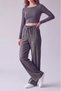 Women's Elastic Waist Wide Leg Knitwear Trousers - 4