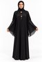 Abaya with Bell Sleeves and Pleats |   Pleated Bell Sleeve Abaya