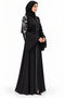 Abaya with Shoulder and Belt Decorations |   Shoulder Motif Belted Abaya - 2