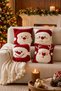 4-Piece New Year's Christmas Santa Decorative Throw Pillow Cover Set Santa Claus & Snowman Christmas Printed Decorative Throw Pillow 2027 New Year Decoration Gift Set of 4 Double-Sided Printing - 2