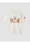 Peak New Season Ecru Printed Christmas-Themed Girls' T-Shirt. - 2