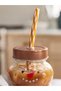 Esvab • Modern & Distinctive Snowman Figured Glass Cup with Straw - 2