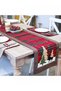 Christmas Table Runner,Christmas Tablecloth,Christmas Black and Red Buffalo Plaid Lattice Elk Table Runner Cotton Table Cover Dinner Mats for Xmas New Year Party Table Decoration，14x70 Inch