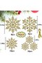 36pcs Christmas Gold Snowflake Ornaments Plastic Glitter Snow Flakes Ornaments for Winter Christmas Tree Decorations Size Varies Craft Snowflakes - 2