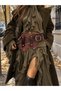 Nolwenn Wrinkled Leather and Fur-Detailed Antique Buckle Asymmetrical Belt - Standard Size. - 2