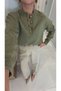 Jolly Light Green Gold Button Detailed Knitwear