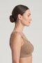 Women's Light Brown Plus Size Gathering Bra Without Underwire Seamless Tulle Detailed Padded Bra - 3