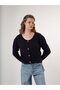 Women's Wide Crew Neck Four Button Jazz Fabric Long Sleeve Cardigan Cty-Abr-7668 - 4