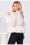 High Collar Lined Chiffon Blouse with Elasticated Sleeves and Waist - 4