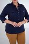Women's Plus Size Blouse with Epaulets and Pockets - 8