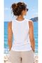 Women's Combed Cotton Crew Neck Sleeveless Strappy Sports Athlete Tshirt - 2