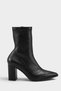 Sisi Women's Beige Suede Stretch Boots, Pointed Toe, Chunky Heel, Stylish Everyday Boots, 8 cm Heel.