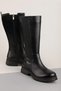 Women's Genuine Leather Side Elastic Lightweight Sole Comfortable Boots Anl.3305 Black - 8
