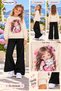 Winter, Spring, and Autumn Girls' Black Spanish Flared Bottoms and Beige Sweat Top - 2