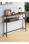 Console Table 2 Tier Simple Sofa Table Home Coffee Corner Display Entryway Table for Couch Hallway Entrance Living Room,75*24*75cm - 2