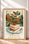 Tiramisu Pick Me up Written Dessert Plate Framed Painting Italy Poster Wall Decor Itp058 - 3
