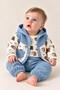 Baby Boy Set Hooded Teddy Bear Patterned 3-Piece Set - 2