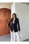 Kruvaze Stylish Women's Blazer Jacket with Collar Buttons - 6