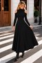 Women's Turtleneck, Off-The-Shoulder, Long-Sleeved Janjan Crepe Dress - New Season, Feminine Style, and Timeless Elegance. - 5