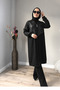 Silver Sequin Detailed Zippered Black Tracksuit Set - 3