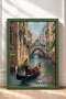 Venice, Gondola and Bridge Framed Painting on Canvas, Italy Poster, Wall Decor, Itp088. - 3