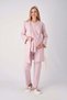 Maternity Pajamas and Dressing Gown Set 3-Piece Set Lace V-Neck Buttoned Breastfeeding Combed Cotton - 3