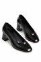 Z820312160 Black Rustic Thick-Heeled Women's Shoes.