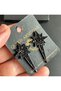 Black-Tailed Polar Star Crystal Stone Long Stud Earrings Sparkling Women's Earrings - 2