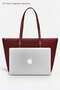 Burgundy/Dark Cherry Zippered Large Capacity Water-Resistant Shopper Bag 217 - 7