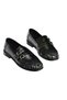 Z820024208 Black Patent Leather Loafer Shoes with Drawstring Detail and Double Buckle. - 8