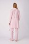 Maternity Pajamas and Dressing Gown Set 3-Piece Set Lace V-Neck Buttoned Breastfeeding Combed Cotton - 5