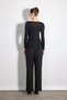 Boat Neck Modal Knitted Blouse - Black - 6