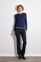 Garnili Long Sleeve Viscose Knitted Blouse - Navy Blue - 2
