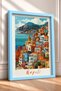 Naples Bay and Colorful Houses Framed Painting Italy Poster Living Room Kitchen Wall Decor Itp062 - 2