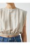 2Yak13351Ek Round Neck Short Sleeve Regular Fit Light Brown Women's T-Shirt - 5