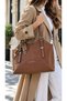 Original Justpolo Women's Large Waterproof Handbag and Shoulder Bag with Two Compartments and Scarf - 5