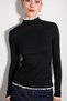 Garnili High Neck Ruffled Viscose Knitted Blouse - Black - 3