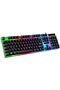 لوحة مفاتيح ألعاب RGB، حجم كامل، إضاءة خلفية LED قوس قزح، سلكية USB، G-3 (أسود)