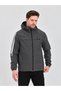 Men's Anthracite Water and Wind Resistant Hooded Raincoat Windbreaker - 2