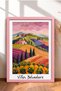 Villa Belvedere and the Colorful Hills with Olive Trees Framed Painting Italy Poster Wall Decor Itp069