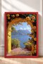 Rose of Amalfi and Yellow Rose Arch Framed Painting Italy Poster Living Room Kitchen Wall Decor Itp072 - 3