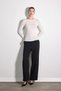 Boat Neck Modal Knitted Blouse - Ecru - 2
