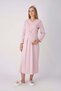 Maternity Nightgown and Dressing Gown Set of 2 Lace V-Neck Buttoned Breastfeeding Combed Cotton - 5