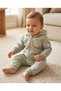6-24 Months Baby Winter 2-Piece Tracksuit Set – 3-Strand Zippered Hoodie and Pants, Mint Green-Navy Blue Newborn Baby Set - 3